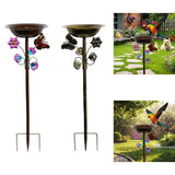 Maxbell Standing Bird Bath Bowl Gift Landscape Bird Feeder Tray for Park Porch Patio Gold