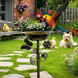 Maxbell Standing Bird Bath Bowl Gift Landscape Bird Feeder Tray for Park Porch Patio Gold