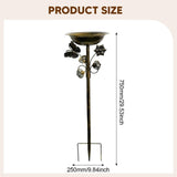 Maxbell Standing Bird Bath Bowl Gift Landscape Bird Feeder Tray for Park Porch Patio Gold