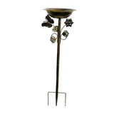 Maxbell Standing Bird Bath Bowl Gift Landscape Bird Feeder Tray for Park Porch Patio Gold