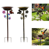 Maxbell Standing Bird Bath Bowl Gift Landscape Bird Feeder Tray for Park Porch Patio Gold