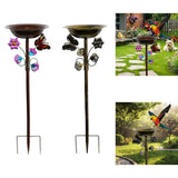 Maxbell Standing Bird Bath Bowl Gift Landscape Bird Feeder Tray for Park Porch Patio Gold