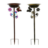 Maxbell Standing Bird Bath Bowl Gift Landscape Bird Feeder Tray for Park Porch Patio Gold