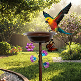 Maxbell Standing Bird Bath Bowl Gift Landscape Bird Feeder Tray for Park Porch Patio Colorful