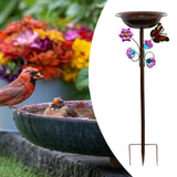 Maxbell Standing Bird Bath Bowl Gift Landscape Bird Feeder Tray for Park Porch Patio Colorful