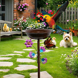 Maxbell Standing Bird Bath Bowl Gift Landscape Bird Feeder Tray for Park Porch Patio Colorful