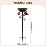 Maxbell Standing Bird Bath Bowl Gift Landscape Bird Feeder Tray for Park Porch Patio Colorful