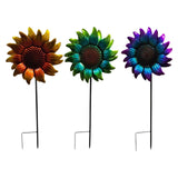 Maxbell Sunflower Garden Stake Fashion Sturdy Faux Flower for Courtyard Lawn