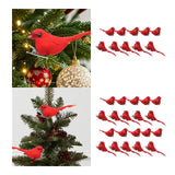 Maxbell Artificial Christmas Red Bird Ornaments Crafts for Holidays Wedding Branches