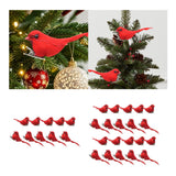 Maxbell Artificial Christmas Red Bird Ornaments Crafts for Holidays Wedding Branches