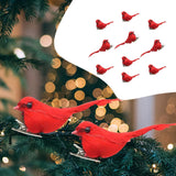 Maxbell Artificial Christmas Red Bird Ornaments Crafts for Holidays Wedding Branches