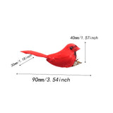 Maxbell Artificial Christmas Red Bird Ornaments Clip on for Fence Branches Landscape