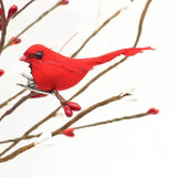 Maxbell Artificial Christmas Red Bird Ornaments Clip on for Fence Branches Landscape