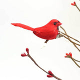 Maxbell Artificial Christmas Red Bird Ornaments Clip on for Fence Branches Landscape