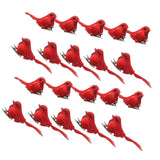Maxbell Artificial Christmas Red Bird Ornaments Clip on for Fence Branches Landscape
