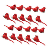 Maxbell Artificial Christmas Red Bird Ornaments Clip on for Fence Branches Landscape