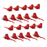 Maxbell Artificial Christmas Red Bird Ornaments Clip on for Fence Branches Landscape