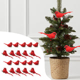 Maxbell Artificial Christmas Red Bird Ornaments Clip on for Fence Branches Landscape