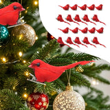 Maxbell Artificial Christmas Red Bird Ornaments Clip on for Fence Branches Landscape