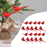 Maxbell Artificial Christmas Red Bird Ornaments Clip on for Fence Branches Landscape