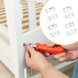 Maxbell 4Pcs Bed Rail Fasteners Premium Connector Iron Thickened Connecting Fittings Single Peg
