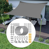 Maxbell Shade Hardware Kit for Square and Rectangle Sun for Backpacking Patio 52pcs