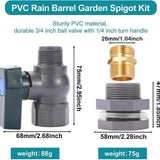 Maxbell PVC Rain Bucket Faucet Kit 3/4 inch PVC Ball Valve for Aquariums Water Tanks