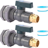 Maxbell PVC Rain Bucket Faucet Kit 3/4 inch PVC Ball Valve for Aquariums Water Tanks