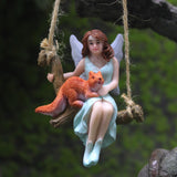 Maxbell Hanging Fairy Garden Statue Home Decor Lawn Plant Bonsai Miniature Figurines