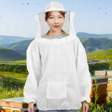 Maxbell Beekeeping Suit with Hood for Men Women Protection Breathable Beekeeper Suit White