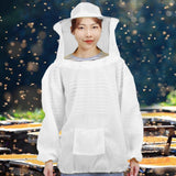 Maxbell Beekeeping Suit with Hood for Men Women Protection Breathable Beekeeper Suit White