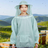 Maxbell Beekeeping Suit with Hood for Men Women Protection Breathable Beekeeper Suit Light Blue