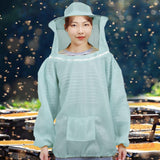 Maxbell Beekeeping Suit with Hood for Men Women Protection Breathable Beekeeper Suit Light Blue