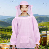 Maxbell Beekeeping Suit with Hood for Men Women Protection Breathable Beekeeper Suit Pink