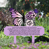 Maxbell Memorial Grave Marker Graveside Memorial Plaque Sign for Lawn Patio Festival Purple