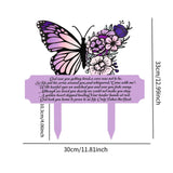Maxbell Memorial Grave Marker Graveside Memorial Plaque Sign for Lawn Patio Festival Purple