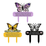 Maxbell Memorial Grave Marker Graveside Memorial Plaque Sign for Lawn Patio Festival Purple