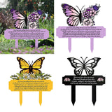 Maxbell Memorial Grave Marker Graveside Memorial Plaque Sign for Lawn Patio Festival Purple