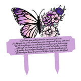 Maxbell Memorial Grave Marker Graveside Memorial Plaque Sign for Lawn Patio Festival Purple