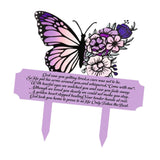 Maxbell Memorial Grave Marker Graveside Memorial Plaque Sign for Lawn Patio Festival Purple
