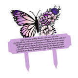 Maxbell Memorial Grave Marker Graveside Memorial Plaque Sign for Lawn Patio Festival Purple