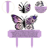 Maxbell Memorial Grave Marker Graveside Memorial Plaque Sign for Lawn Patio Festival Purple
