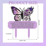 Maxbell Memorial Grave Marker Graveside Memorial Plaque Sign for Lawn Patio Festival Purple