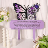 Maxbell Memorial Grave Marker Graveside Memorial Plaque Sign for Lawn Patio Festival Purple