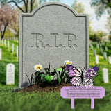 Maxbell Memorial Grave Marker Graveside Memorial Plaque Sign for Lawn Patio Festival Purple