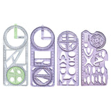 Maxbell Multifunctional Geometric Ruler Template Ruler for Teacher Writing Studying Style A