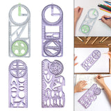 Maxbell Multifunctional Geometric Ruler Template Ruler for Teacher Writing Studying Style A