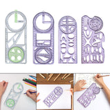 Maxbell Multifunctional Geometric Ruler Template Ruler for Teacher Writing Studying Style A