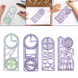Maxbell Multifunctional Geometric Ruler Template Ruler for Teacher Writing Studying Style A