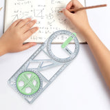 Maxbell Multifunctional Geometric Ruler Template Ruler for Teacher Writing Studying Style A